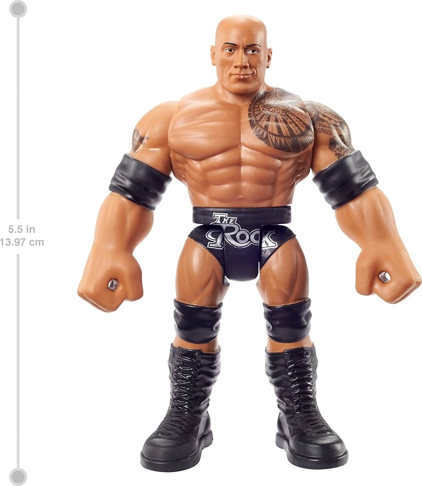WWE THE ROCK フィギュア Amazon.com: WWE Bend 'n Bash Posable 5.5-inch The Rock